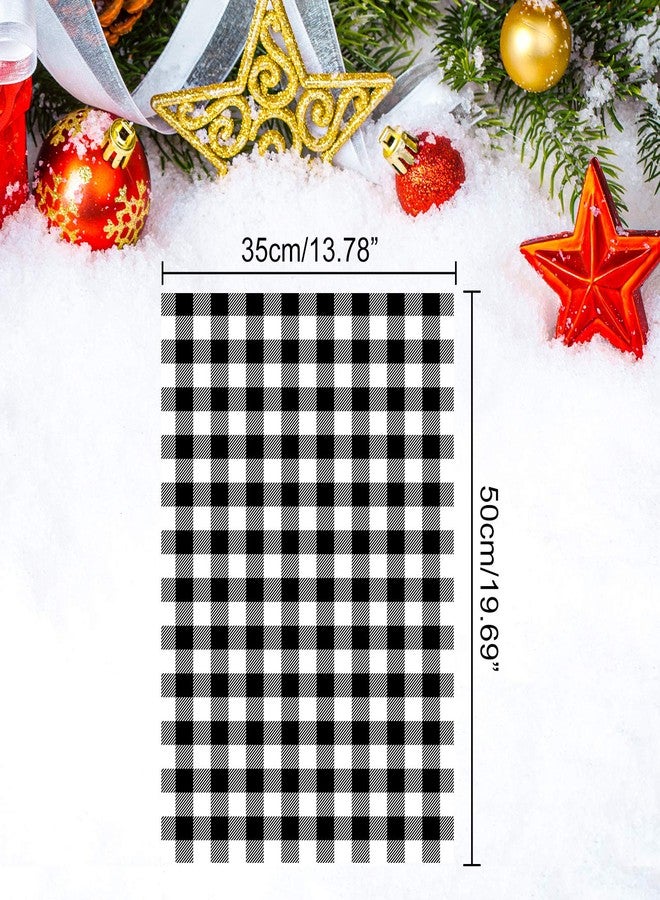 Whaline 60 Sheets Christmas Tissue Paper 14 x 20inch White Black Buffalo Plaid Tissue Gift Wrapping Paper for DIY Crafts Gift Bags Holiday Party Supplies - Image 2